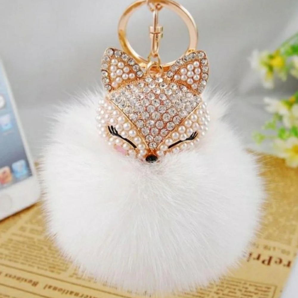 Fox Pom Pom Keychain